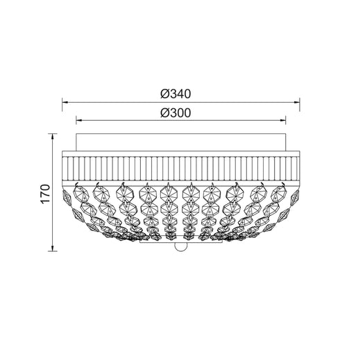 ΟΡΟΦΗΣ Φ/Σ 3ΧΕ14 ΚΡΥΣΤΑΛΛΟ+ΝΙΚΕΛ Φ34ΧΗ17CM ROSE DLA12253