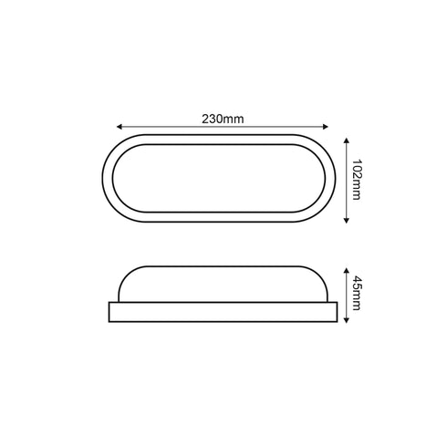 LED PC WHITE WALL LUMINAIRE 230V AC IP65 20W 1700lm 3000K 110° Ra80 DORA2030W