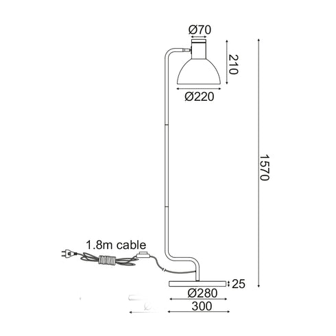 ΕΠΙΔΑΠΕΔΙΟ Φ/Σ 1ΧΕ27 ΜΑΥΡΟ ΜΕΤΑΛΛΙΚΟ+ΞΥΛΟ 30Χ28ΧΗ157CM BLASE EF36F1157WB