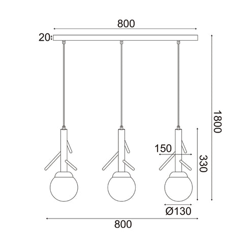 ΚΡΕΜΑΣΤΟ Φ/Σ 3ΧΕ14 FLORESTA ΞΥΛΟ+ΛΕΥΚΟ ΓΥΑΛΙ 80X15XH180CM EF93573P