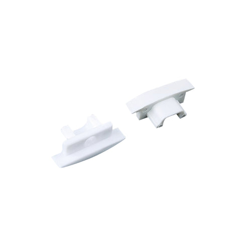 SET OF WHITE PLASTIC END CAPS FOR P108, 1PC WITH HOLE & 1PC WITHOUT HOLE EP108
