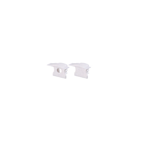 SET OF WHITE PLASTIC END CAPS FOR PROFILE P115,P116 1 WITHOUT HOLE & 1 WITH HOLE EP115