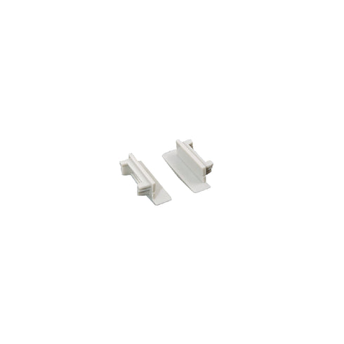 SET OF WHITE PLASTIC END CAPS FOR P119, 1PC WITH HOLE & 1PC WITHOUT HOLE EP119