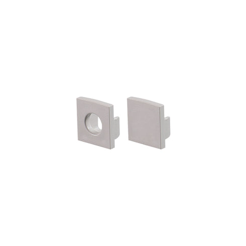 SET OF GREY PLASTIC END CAPS FOR P121, P122, P123 1PC WITH HOLE & 1PC WITHOUT HOLE EP123