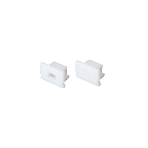 SET OF WHITE PLASTIC END CAPS FOR P127 1PC WITH HOLE & 1PC WITHOUT HOLE EP127