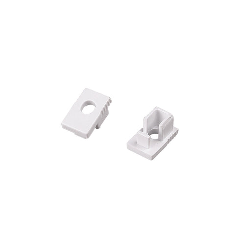 SET OF WHITE PLASTIC END CAPS FOR P129N, 2 PCS WITH HOLE EP129N
