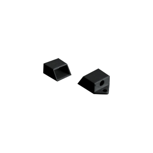 SET OF BLACK PLASTIC END CAPS FOR PROFILE P151B, 2PCS WITH HOLE EP151B