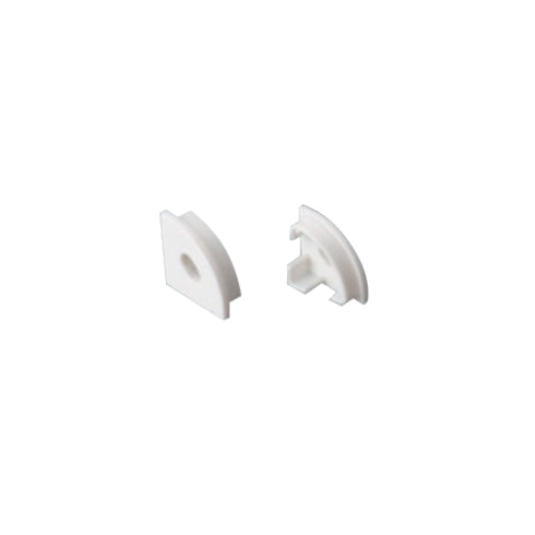 SET OF WHITE PLASTIC END CAPS FOR P161, 1PC WITH HOLE & 1 PC WITHOUT HOLE EP161