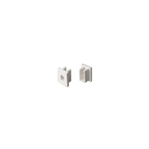 SET OF WHITE PLASTIC END CAPS FOR P162, 1PC WITH HOLE & 1 PC WITHOUT HOLE EP162