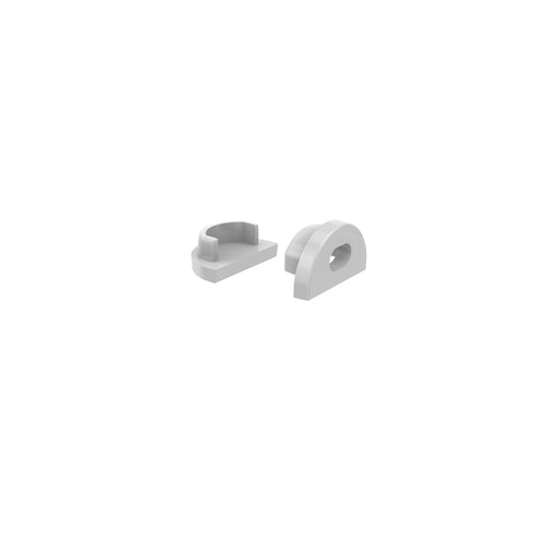 SET OF GREY PLASTIC END CAPS FOR P172, 1 WITHOUT HOLE & 1 WITH HOLE EP172