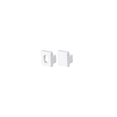SET OF WHITE PLASTIC END CAPS FOR P178 1PC WITH HOLE & 1PC WITHOUT HOLE EP178