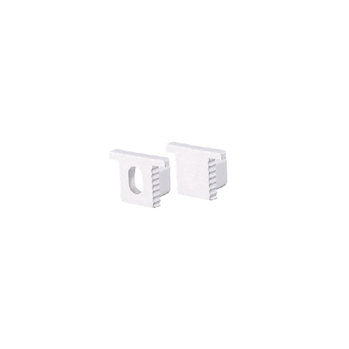 SET OF WHITE PLASTIC END CAPS FOR P189 1PC WITH HOLE & 1PC WITHOUT HOLE EP189