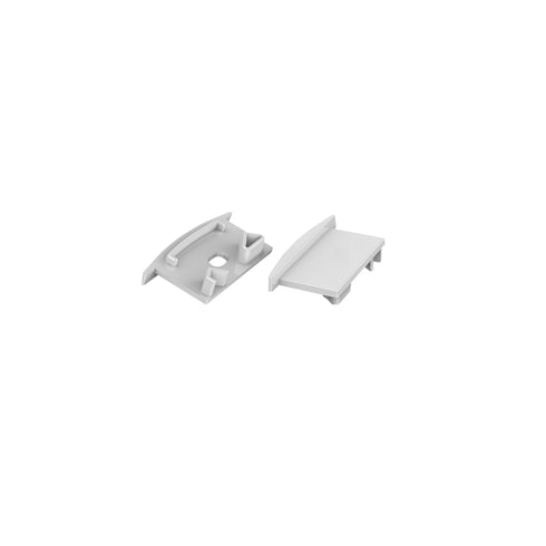 SET OF GREY PLASTIC END CAPS FOR P191, 1 WITHOUT HOLE & 1 WITH HOLE EP191