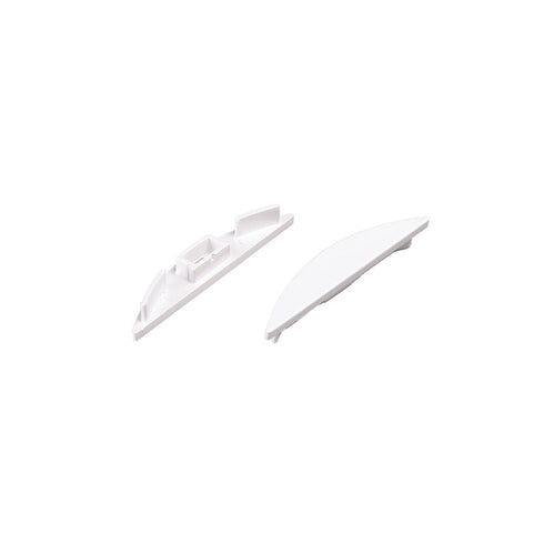 SET OF WHITE PLASTIC END CAPS FOR P21N, 1PC WITH HOLE & 1PC WITHOUT HOLE EP21N