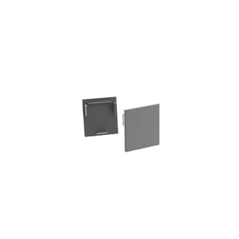 SET OF SILVER PLASTIC END CAPS FOR PROFILE P3235 - SET 2PCS WITHOUT HOLES EP3235