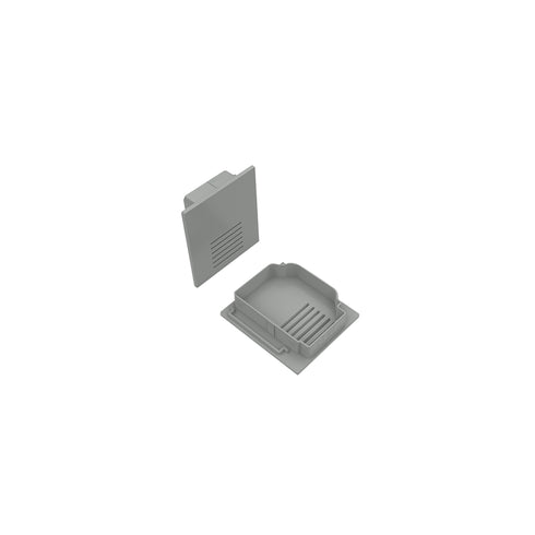 SET OF SILVER PLASTIC END CAPS FOR PROFILE P51 - SET 2PCS WITH VENTILATION HOLES EP51