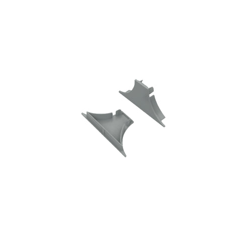 SET OF SILVER PLASTIC END CAPS FOR PROFILE P620 - SET 2PCS WITHOUT HOLES EP620