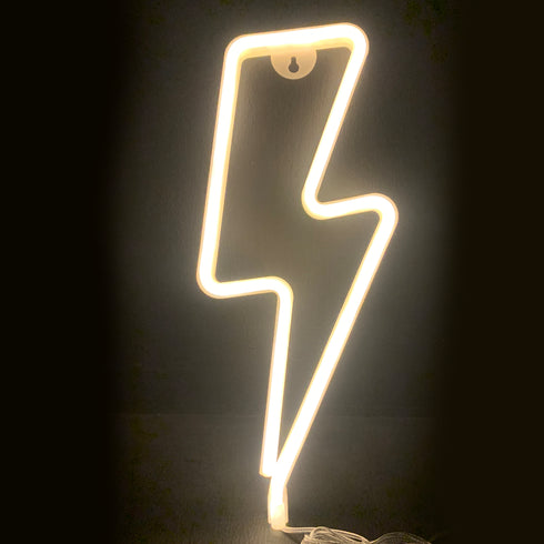 LIGHTNING, 98 NEON LED LAMPS WITH BATTERY (3xAA) / USB, WW, IP20, 34x2x13cm