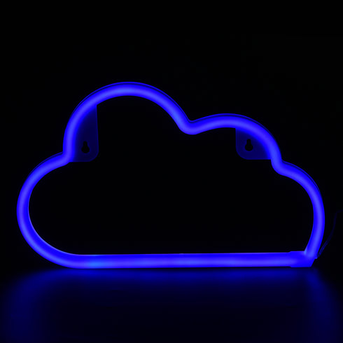 CLOUD, 48 NEON LED LAMPS WITH BATTERY (3xAA) / USB, BLUE, IP20, 29.5x2x18.5cm