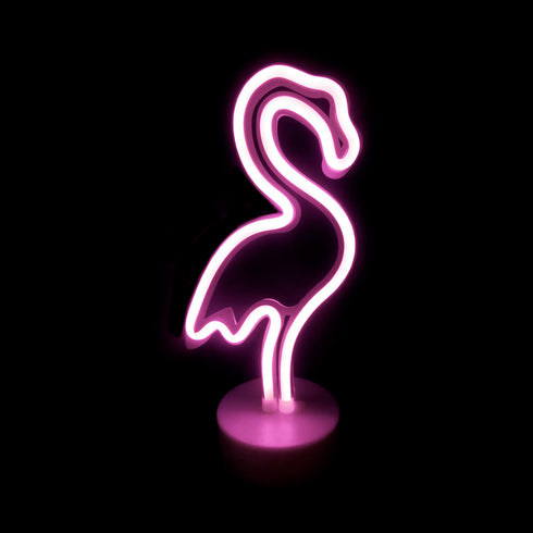 ΦΛΑΜΙΝΓΚΟ, 49 NEON LED ΛΑΜΠΑΚΙΑ ΜΕ ΜΠΑΤΑΡΙΑ (3xAA)/USB, ΡΟΖ, IP20, 16x10x28.5cm X04497314