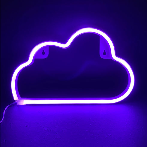 CLOUD, 48 NEON LED LIGHTS WITH BATTERIES (3xAA)/USB, PURPLE, IP20, 29.5x2x18.5cm
