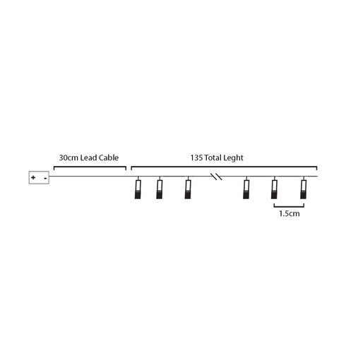 "PLASTIC RAINBOW", 10 LED ΛΑΜΠΑΚΙΑ ΣΕ ΣΕΙΡΑ ΜΕ ΜΠΑΤΑΡΙΕΣ (2xAA), WW, IP20, 135+30cm, ΔΙΑΦΑΝ F04101103