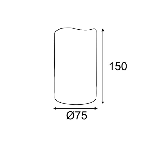 ^ WHITE CANDLE, 1 LED LAMP BAT (2xAA) & ON / OFF IR TELEPH., HOT WHITE, IP20, φ7.5x15cm