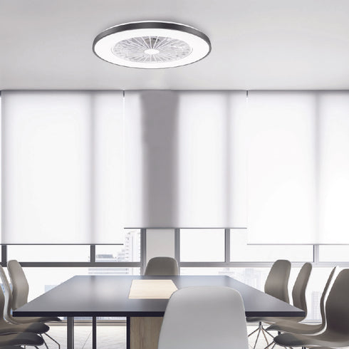 ΑΝΕΜΙΣΤΗΡΑΣ ΟΡΟΦΗΣ ΠΛΑΦΟΝΙΕΡΑ SMART ΜΑΥΡΗ DIMMABLE DC22W Φ50 7 ΔΙΑΦΑΝH ABS ΠΤΕΡΥΓΙΑ ΤΗΛΕΧΕΙΡΙΣΤΗΡΙΟ FANOKBL20G