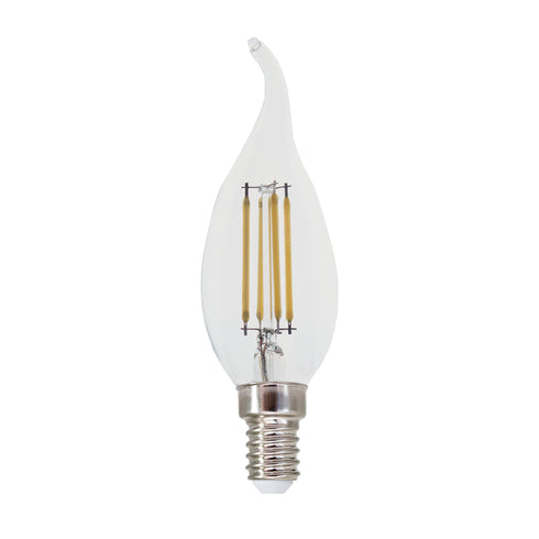 LED FILAMENT E14 C35 WITH TIP 4W 2700K 230V AC 480LM RA80