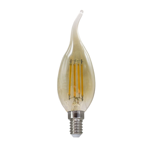 LED FILAMENT E14 STEP-DIM C35 AMBER WITH TIP 4W 2700K 230V AC 500LM RA80