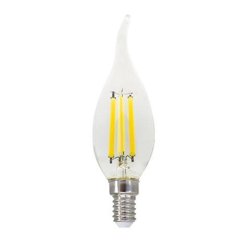LED FILAMENT E14 C35 WITH TIP 6W 4000K 230V AC 770LM RA80