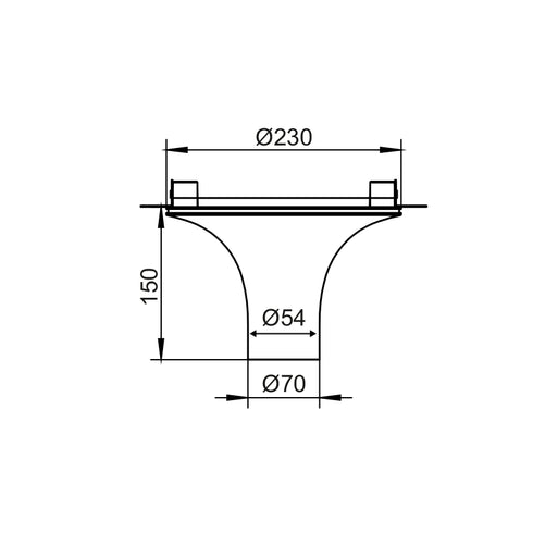 ΟΡΟΦΗΣ Φ/Σ 1XGU10 TRIMLESS ΓΥΨΙΝΟ D23XH15CM AVA G1018S
