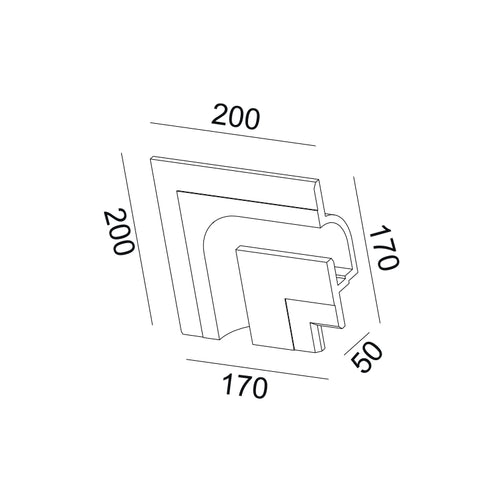 ΓΥΨΙΝΟ TRIMLESS ΦΩΤΙΣΤΙΚΟ ANDIE ΑΡΙΣΤΕΡΗ ΓΩΝΙΑ 20x20x5CM G8018LW
