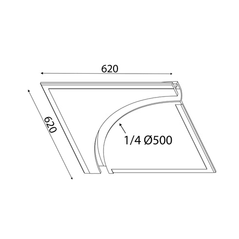 ΓΥΨΙΝΟ TRIMLESS ΦΩΤΙΣΤΙΚΟ ANDIE 1/4 ΤΟΥ ΚΥΚΛΟΥ 62x62x5CM G8019W