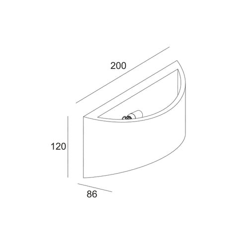 ΓΥΨΙΝΟ ΕΠΙΤΟΙΧΟ Φ/Σ 1XG9 MEIO 20x8,6x12CM G85331W