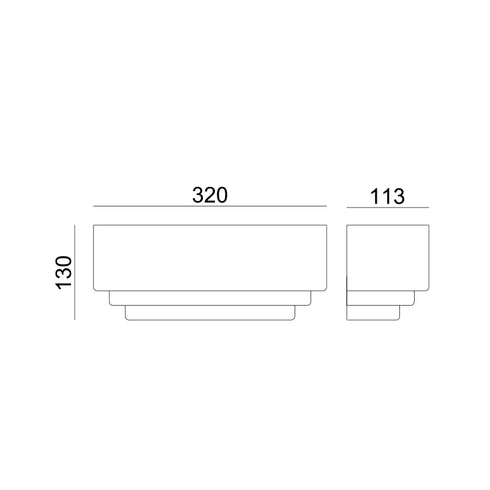 ΓΥΨΙΝΟ ΕΠΙΤΟΙΧΟ Φ/Σ1XΕ27 TABS 32x11,3x13CM G85541W