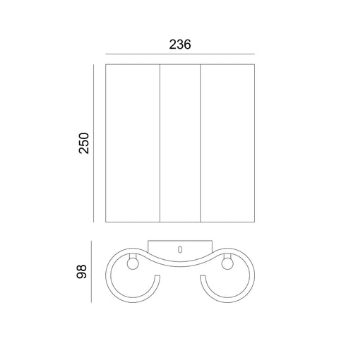 ΓΥΨΙΝΟ ΕΠΙΤΟΙΧΟ Φ/Σ 4XG9 BOEK 23,6x9,8x25CM G85604W
