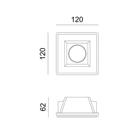 ΤΕΤΡΑΓΩΝΟ ΓΥΨΙΝΟ TRIMLESS ΣΠΟΤ ZOE GU10 G90011C