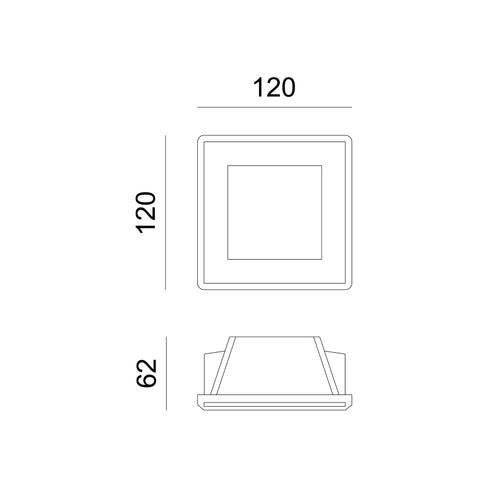 ΤΕΤΡΑΓΩΝΟ ΓΥΨΙΝΟ TRIMLESS ΣΠΟΤ RORY GU10 ΜΕ ΟΠΑΛ ΓΥΑΛΙ G9001GC
