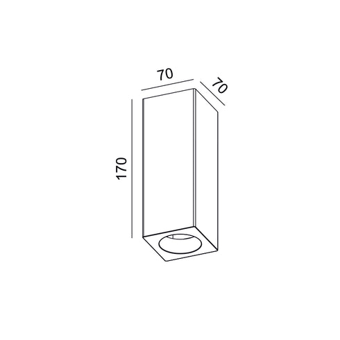 ΤΕΤΡΑΓΩΝΟ ΓΥΨΙΝΟ Φ/Σ ΟΡΟΦΗΣ RUTH GU10 70x70x170 G95201C