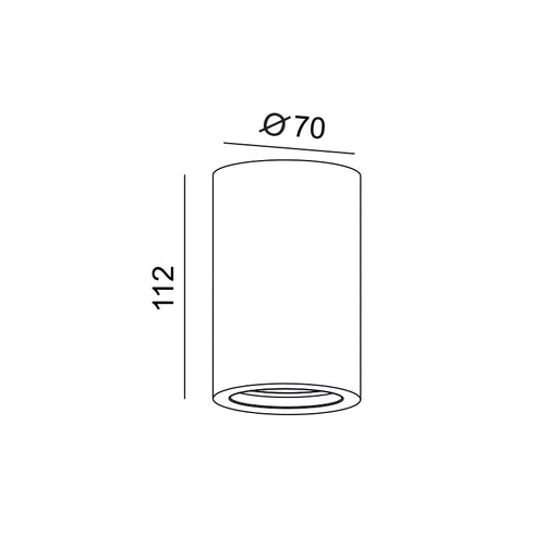 ΣΤΡΟΓΓΥΛΟ ΓΥΨΙΝΟ Φ/Σ ΟΡΟΦΗΣ RUTH GU10 Φ70x112 G95211C