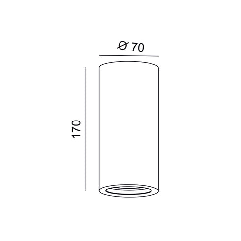 ΣΤΡΟΓΓΥΛΟ ΓΥΨΙΝΟ Φ/Σ ΟΡΟΦΗΣ RUTH GU10 Φ70x170 G95231C