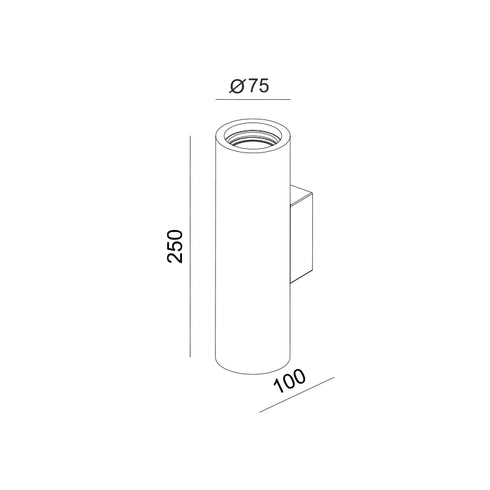 ΕΠΙΤΟΙΧΟ Φ/Σ 2xGU10 ROR ΤΣΙΜΕΝΤΟ Φ7,5x10x25CM GC85092W