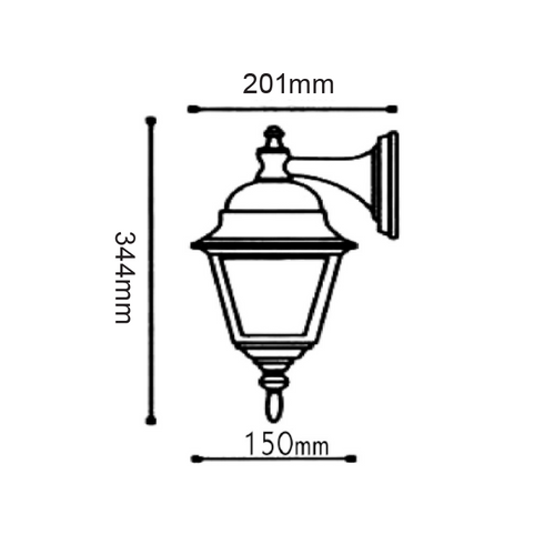 ΦΑΝΑΡΙ ΤΟΙΧΟΥ ΠΡΑΣΙΝΟ ΜΑΥΡΟ ΙΡ45 Ε27 60W ΚΑΤΩ HI6042V