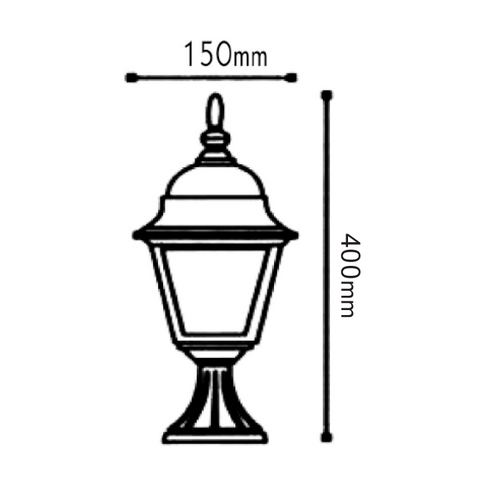 ΦΑΝΑΡΙ ΤΕΤΡΑΓΩΝΟ 60W ΣΚΟΥΡΙΑ ΜΕ ΒΑΣΗ HI6043R