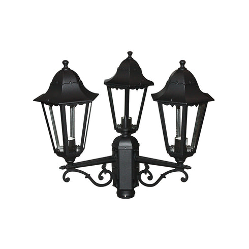 ΦΑΝΑΡΙ ΚΟΛΩΝΑΣ ΤΡΙΠΛΟ ΜΑΥΡΟ ΜΑΤ RAL9005M 23.5Χ44,5cm Φ60 HI8003B