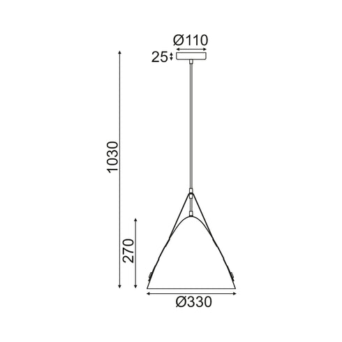 ΚΡΕΜΑΣΤΟ Φ/Σ 1ΧΕ27 ΜΑΥΡΟ ΜΕΤ/ΚΟ+ΔΕΡΜΑ D33XH100CM NAOMI HL41441P33BN
