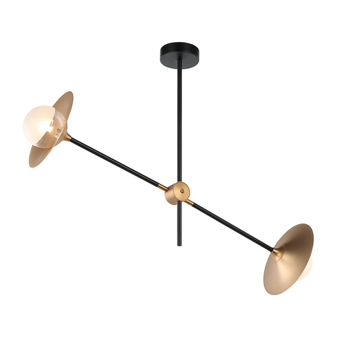 ^ ROOF F / S 2XG9 BRASS / BLACK MET / KO + GLASS 85X20XH51CM LAYLA