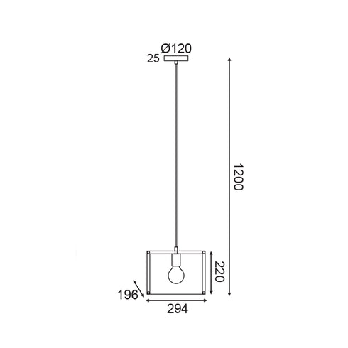 ΚΡΕΜΑΣΤΟ Φ/Σ 1ΧΕ27 ΜΑΥΡΟ ΜΕΤΑΛΛΙΚΟ 29Χ20ΧH120CM MORDOR HM841P29BK