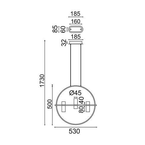 ΚΡΕΜΑΣΤΟ Φ/Σ LED2835 12W ΧΡΥΣΟ ΑΛΟΥΜΙΝΙΟ 3000Κ 1080LM D53XH173CM IONIAN JNEP12LED53GD